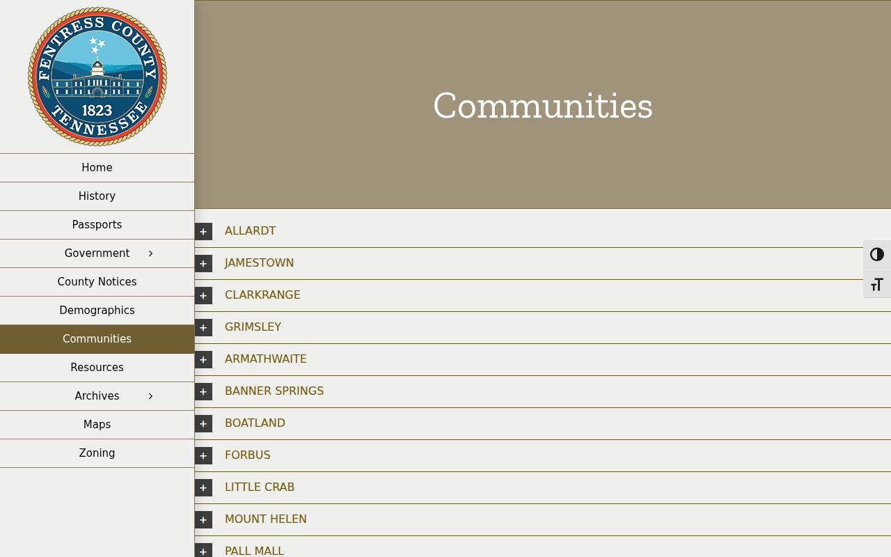 Fentress County Allardt warrant records: county community information for Allardt