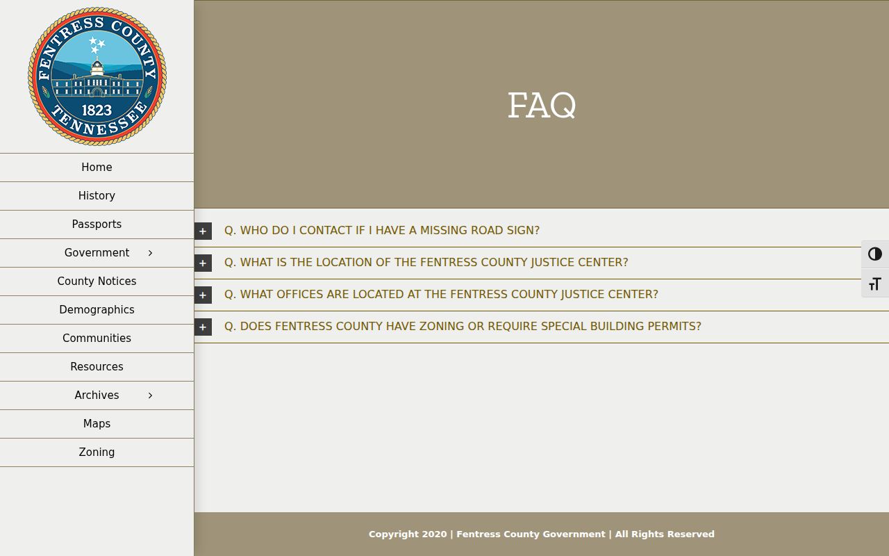 Fentress County warrant records: Justice Center offices